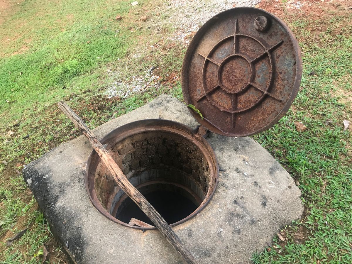 sewage hole open for maintainance 